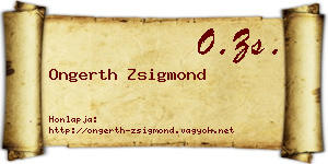 Ongerth Zsigmond névjegykártya